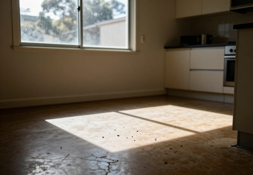 Cockroach infestation in a Galston kitchen before treatment